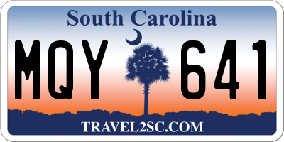 SC license plate MQY641