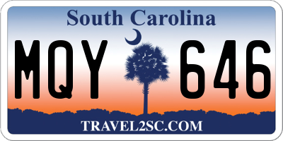 SC license plate MQY646