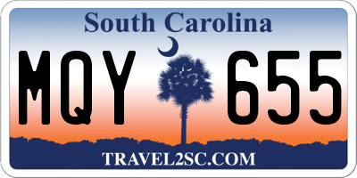 SC license plate MQY655