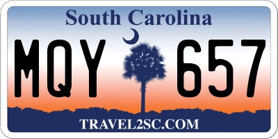 SC license plate MQY657