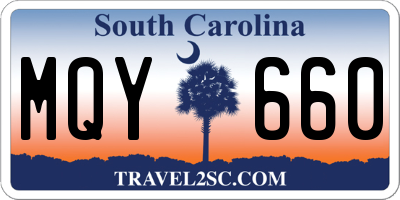 SC license plate MQY660
