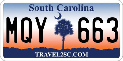 SC license plate MQY663