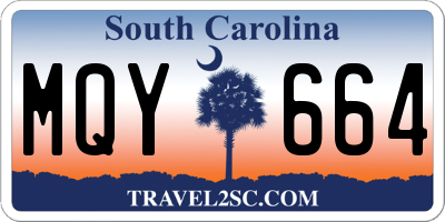 SC license plate MQY664