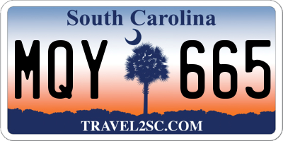 SC license plate MQY665