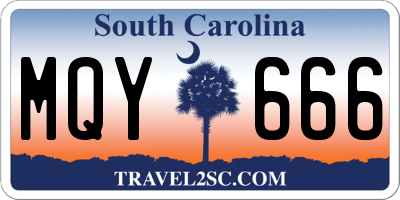 SC license plate MQY666