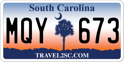 SC license plate MQY673
