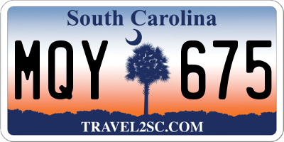 SC license plate MQY675