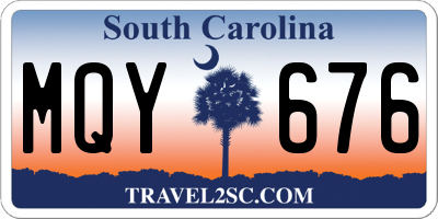 SC license plate MQY676