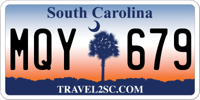 SC license plate MQY679