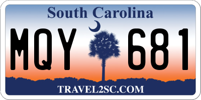 SC license plate MQY681
