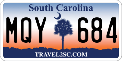 SC license plate MQY684