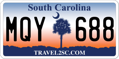 SC license plate MQY688