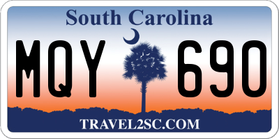 SC license plate MQY690