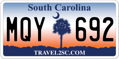 SC license plate MQY692