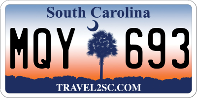SC license plate MQY693