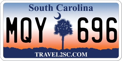 SC license plate MQY696