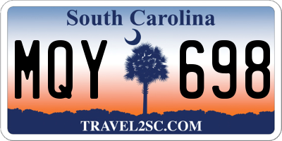 SC license plate MQY698