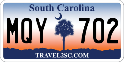 SC license plate MQY702
