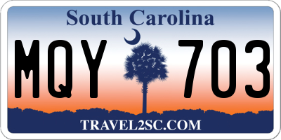 SC license plate MQY703