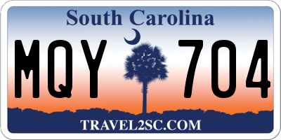 SC license plate MQY704