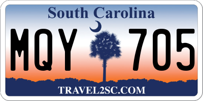 SC license plate MQY705