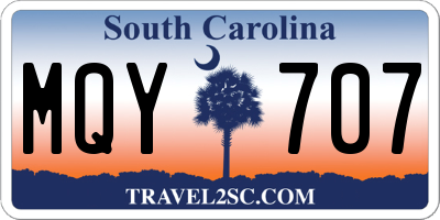 SC license plate MQY707