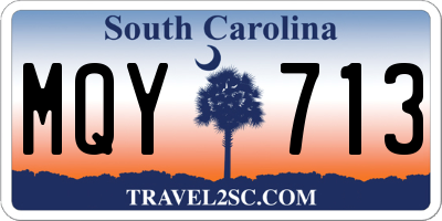 SC license plate MQY713