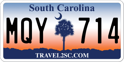SC license plate MQY714