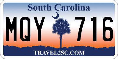 SC license plate MQY716