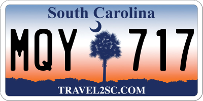 SC license plate MQY717