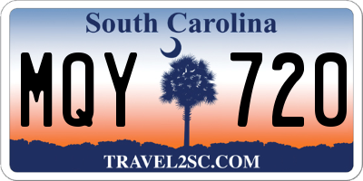 SC license plate MQY720