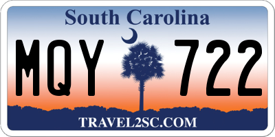 SC license plate MQY722