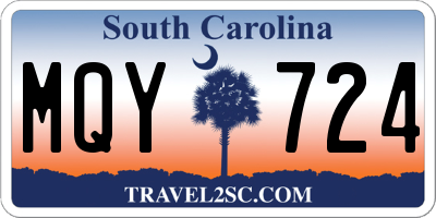 SC license plate MQY724