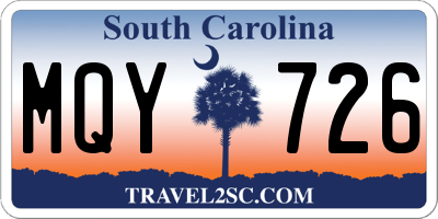 SC license plate MQY726