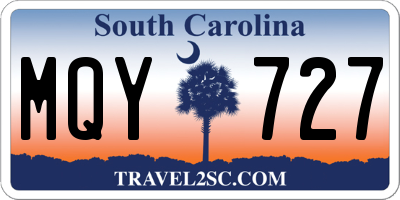 SC license plate MQY727
