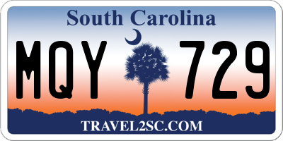 SC license plate MQY729