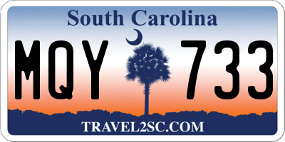 SC license plate MQY733