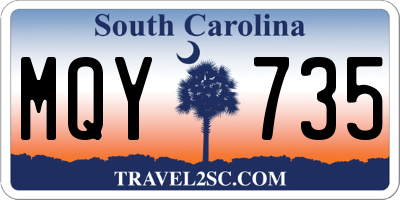 SC license plate MQY735