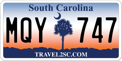 SC license plate MQY747