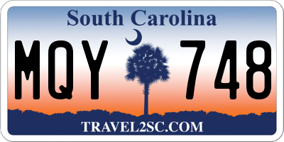 SC license plate MQY748