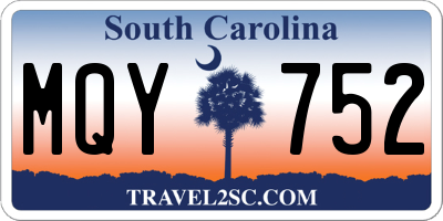SC license plate MQY752
