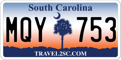 SC license plate MQY753