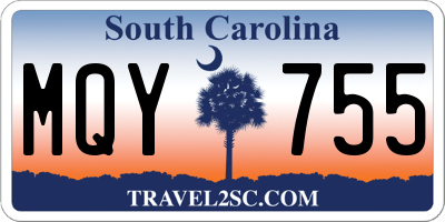 SC license plate MQY755