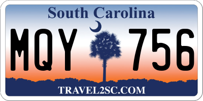 SC license plate MQY756