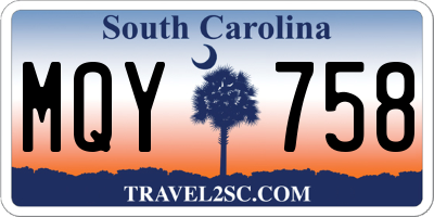 SC license plate MQY758