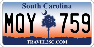 SC license plate MQY759