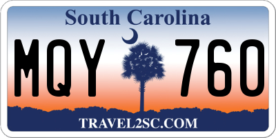 SC license plate MQY760