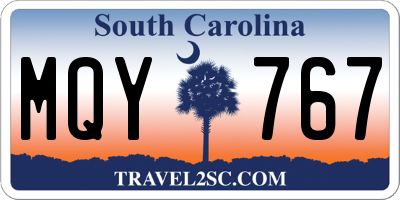 SC license plate MQY767