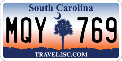 SC license plate MQY769