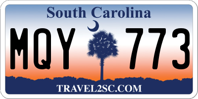 SC license plate MQY773